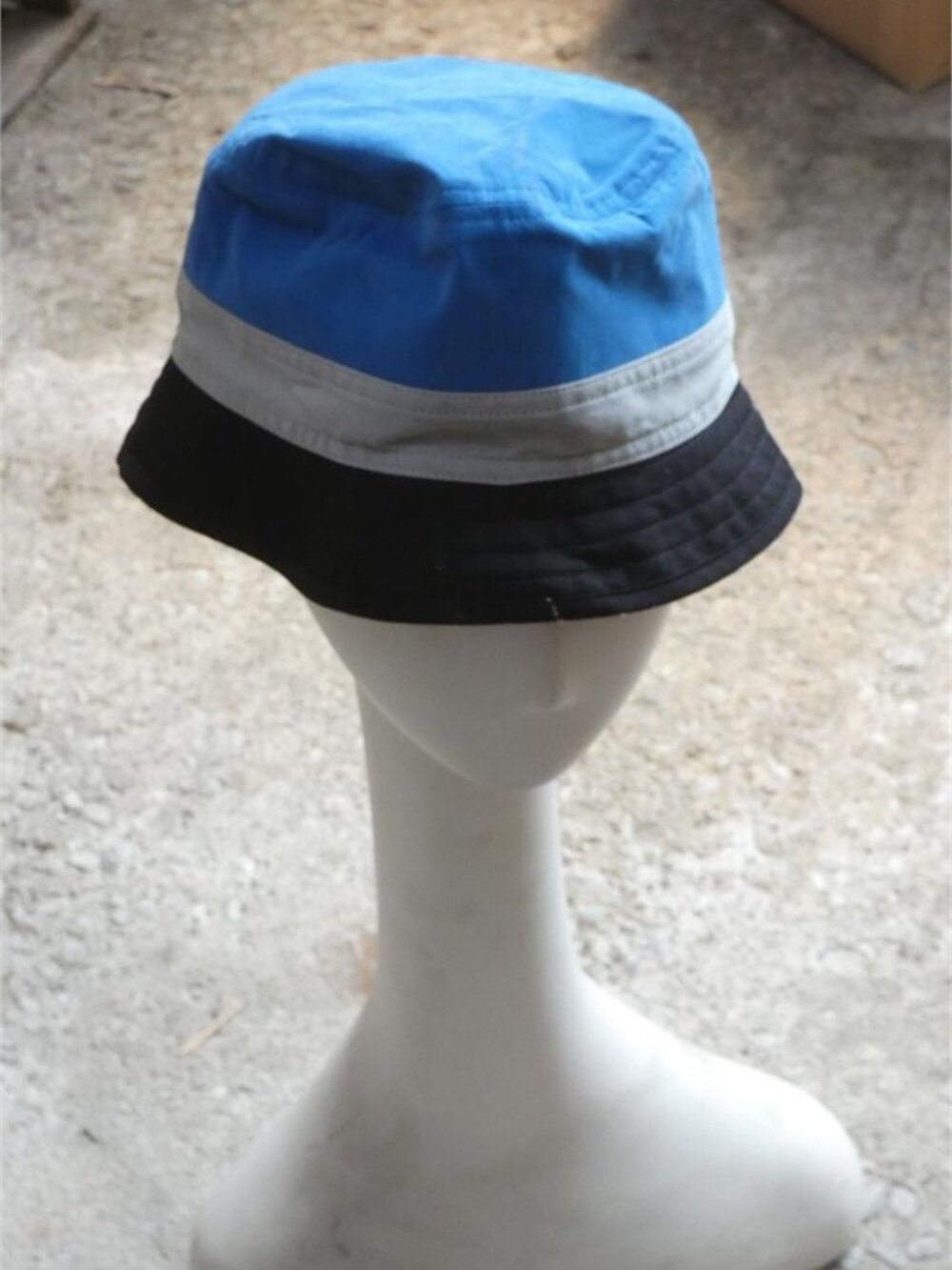 Apollo Unisex Tri Color Blocked Cotton Bucket Hat - Large